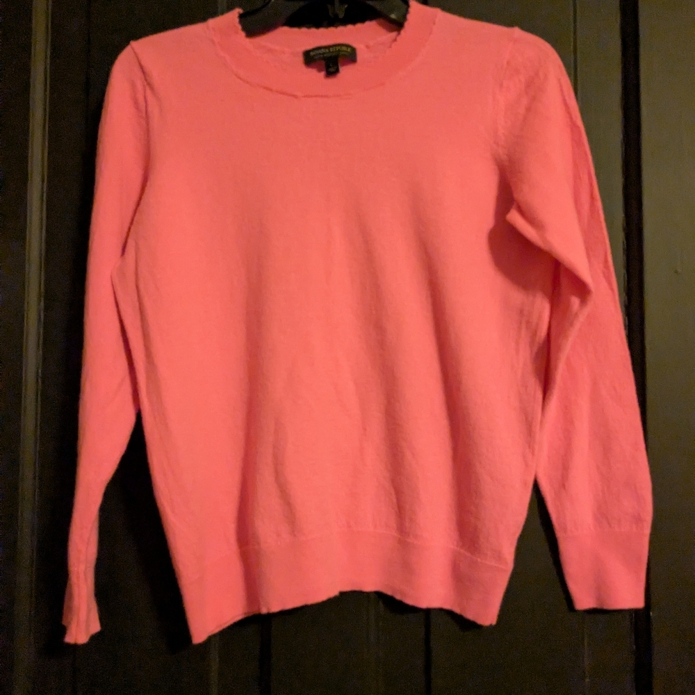 Banana Republic Bright Pink Crew Neck Sweater